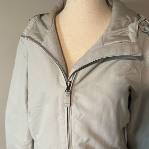 Sz L Eddie Bauer medium weight grey hooded jacket coat - Picture 2 of 9